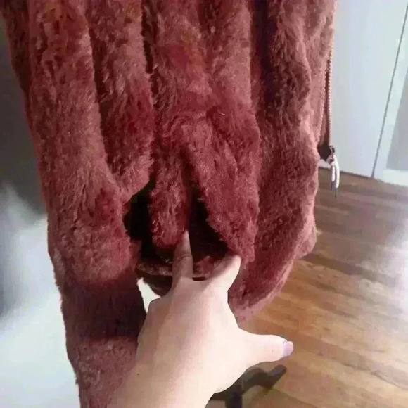 Urban Outfitters Womens Rust Brown Eva Faux Fur Jacket S - Picture 5 of 15